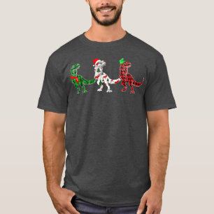 Funny Dinosaur Julafton Träd Ljus Red Play T Rex C Shirt