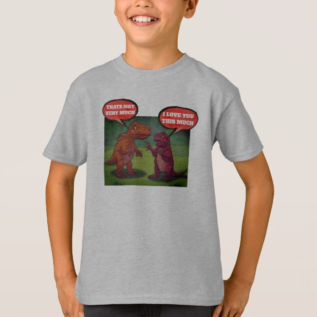 Funny Dinosaur Kärlek T-Rex Pun T-Shirt Design (Framsida)