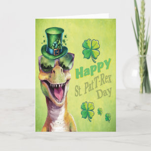 Funny Dinosaur leprechaun Irish St patricks day Meddelande