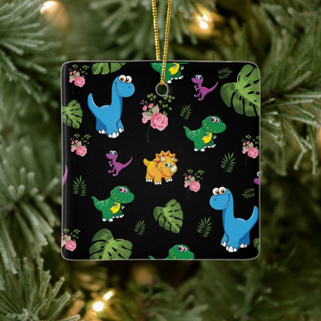 Funny Dinosaur, löv Julgransprydnad Keramik (Träd)
