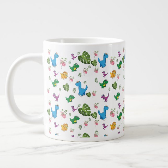Funny Dinosaur löv Jumbo Mugg (Vänster)