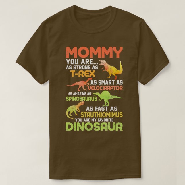 Funny Dinosaur Mamma Distress Stil Mors dag Gi T Shirt (Design framsida)