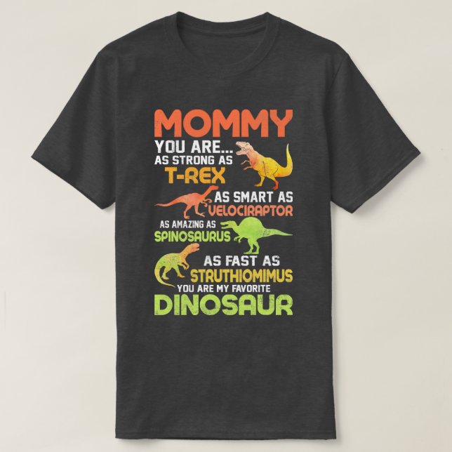 Funny Dinosaur Mamma Distress Stil Mors dag Gi T Shirt (Design framsida)