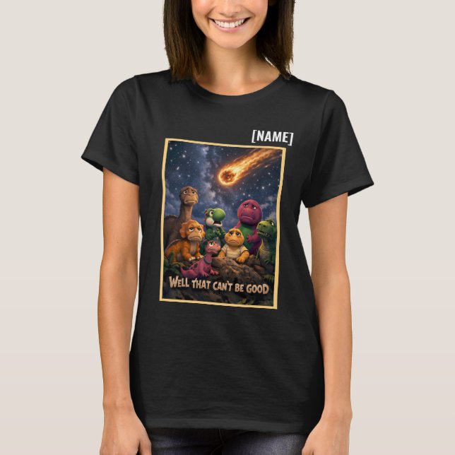 Funny Dinosaur Meteor Extinction T Shirt (Framsida)
