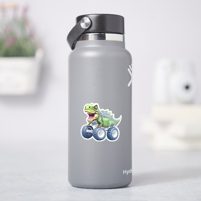 Funny dinosaur monster lastbil klistermärken (HydroFlask)