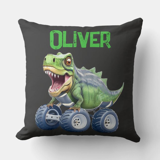 Funny dinosaur monster lastbil kudde (Framsida)