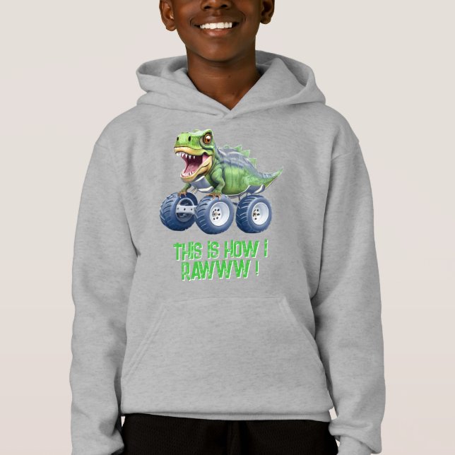 Funny dinosaur monster lastbil t shirt (Framsida)
