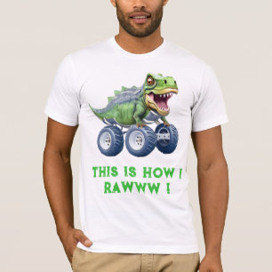 Funny dinosaur monster lastbil t shirt
