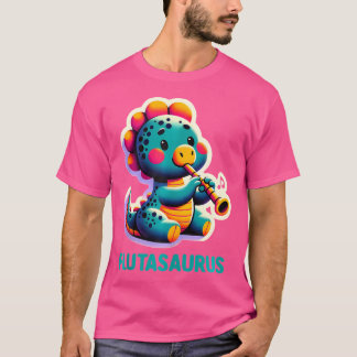 Funny Dinosaur Musician T Rex Flute Boy Flute Shirt