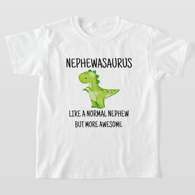 Funny Dinosaur Nephew, gåva T Shirt (Laydown)