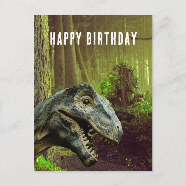 Funny Dinosaur Old Age Birthday-vykort Vykort (Framsida)