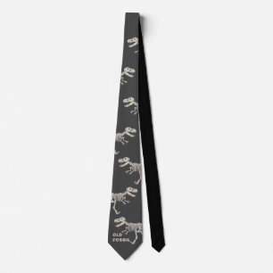 Funny Dinosaur Old Fossil Neck Tie Slips
