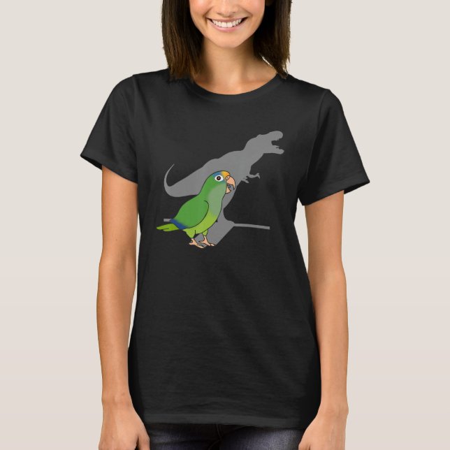 Funny DInosaur Parrot, Birb meme, Peach Fronted Co T Shirt (Framsida)