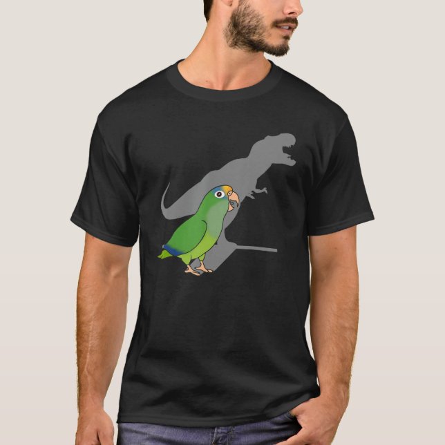 Funny DInosaur Parrot, Birb meme, Peach Fronted Co T Shirt (Framsida)