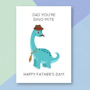 Funny Dinosaur Pun Fars dag Card Kort
