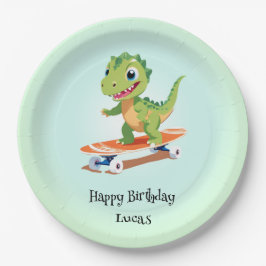 Funny dinosaur Skateboard Födelsedagsfest DIY Namn