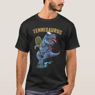 Funny Dinosaur spelar tennis Retro Stil Tennisau T Shirt