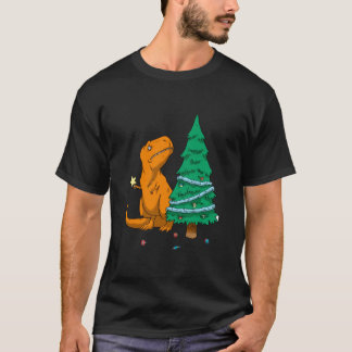 Funny Dinosaur Tree Rex Pajamas Christmas Gift T Shirt