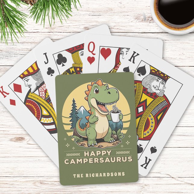 Funny Dinosaur utomhus Camping Anpassningsbar Fami Casinokort (Skapare uppladdad)