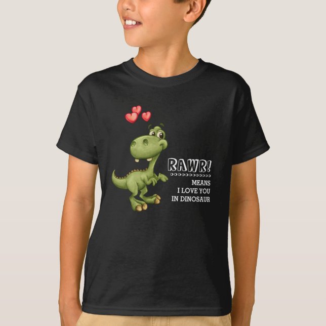 Funny Dinosaur Valentines Day Gift T-shirt (Framsida)