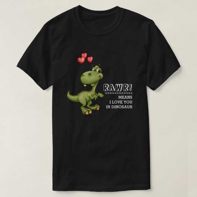 Funny Dinosaur Valentines Day Gift T-Shirts (Design framsida)