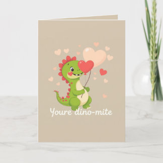 Funny Dinosaur Valentines day Helgkort
