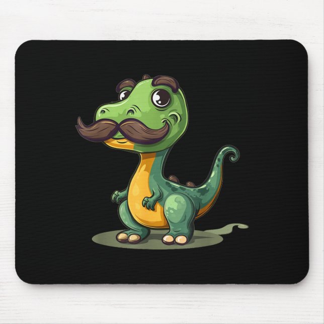 Funny Dinosaur With Mustache Beard For Adults And  Musmatta (Framsidan)