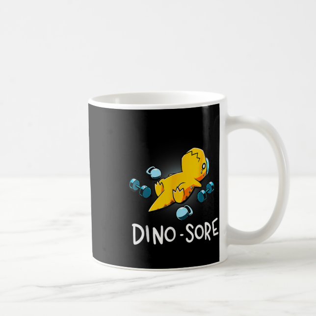 Funny Dinosaur Workout Gym Fitness Liiting Kaffemugg (Höger)