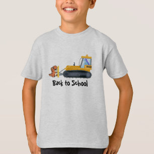 Funny dinosaurir traktorpojke Back to school Birth T Shirt