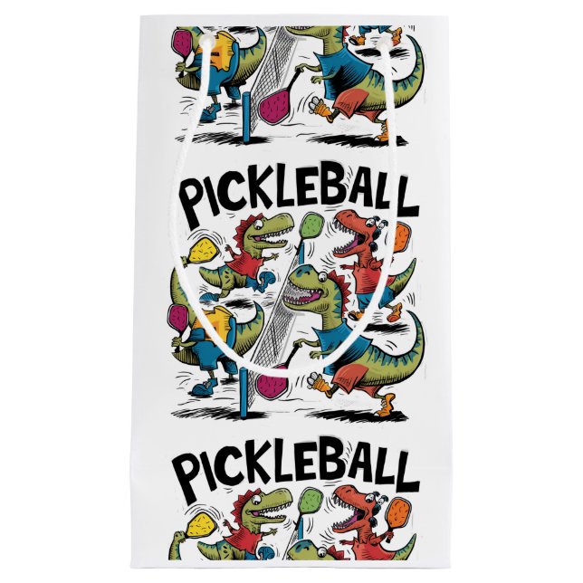 Funny Dinosaurs spelar abstrakt för Pickleball (Framsidan)