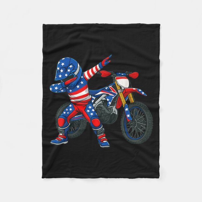 Funny Dirt Bike Art Rider Motocross Motorcycle Dir Fleecefilt (Framsidan)