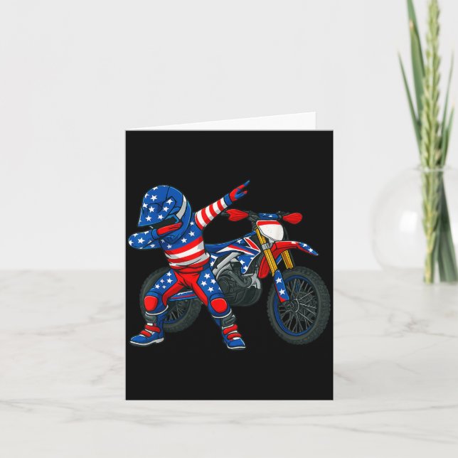 Funny Dirt Bike Art Rider Motocross Motorcycle Dir Kort (Framsida)