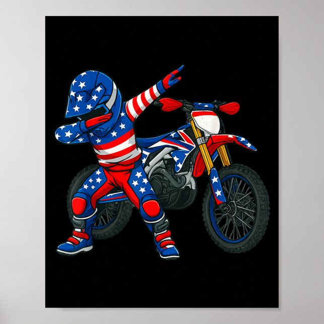 Funny Dirt Bike Art Rider Motocross Motorcycle Dir Poster (Framsidan)