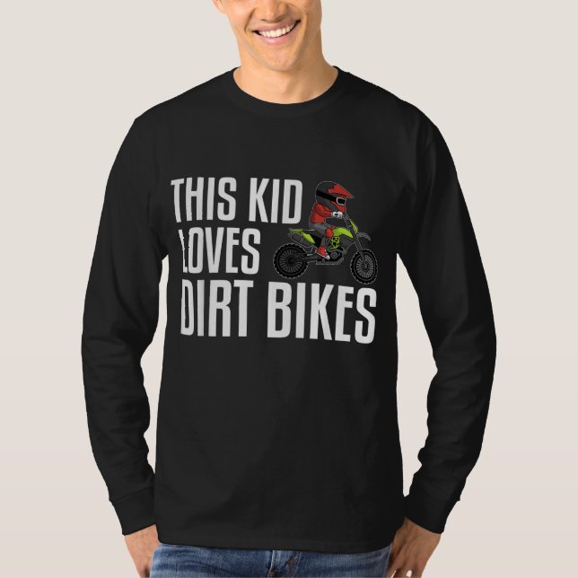 Funny Dirt Bike Gift Kids Boys Girls Motocross Rid T Shirt (Framsida)