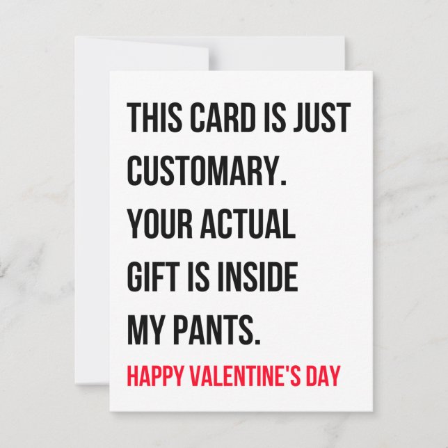 Funny Dirty Naughty Valentines day Card Julkort (Framsida)