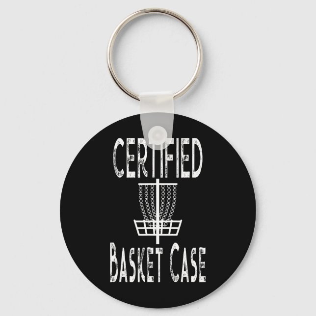 Funny Disc Golf Player Certified Basket Case  Nyckelring (Framsida)
