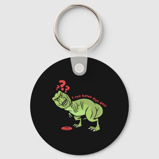 Funny Disc Golf T Rex Kids  Nyckelring (Framsida)