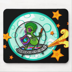 FUNNY DISCO ALIEN MOUSE PAD MUSMATTA