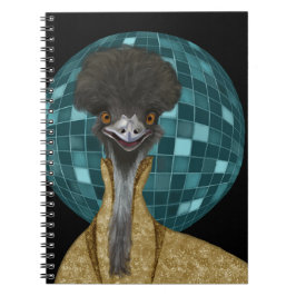 Funny Disco Emu Bird Anteckningsbok