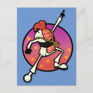 FUNNY DISCO SUSHI POSTCARD VYKORT
