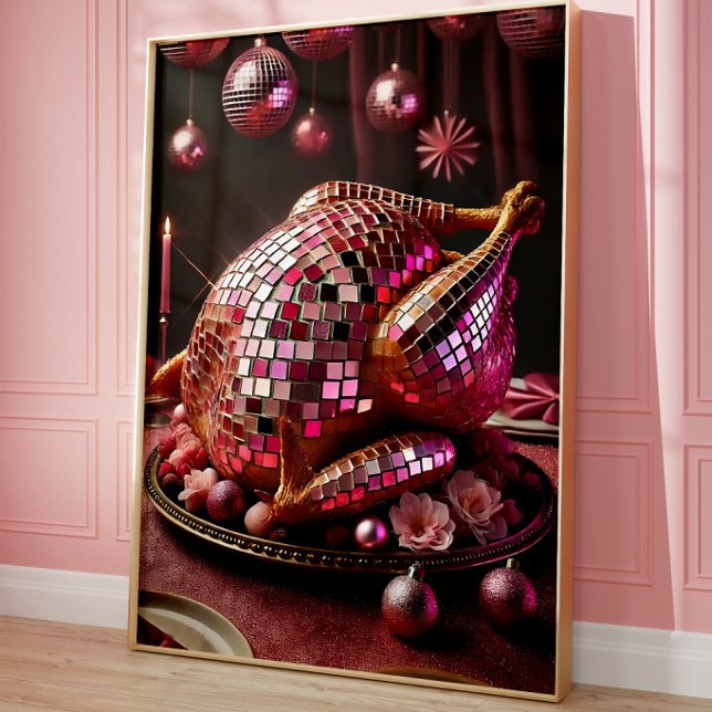 Funny Disco Turkey Wall Art Poster (Skapare uppladdad)
