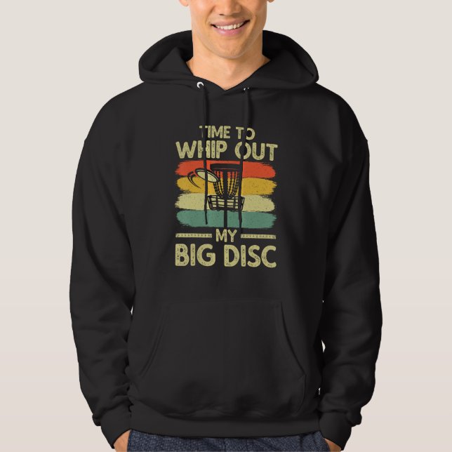 Funny Disk Golf Art För manar Women Flies Disk Spo Hoodie (Framsida)