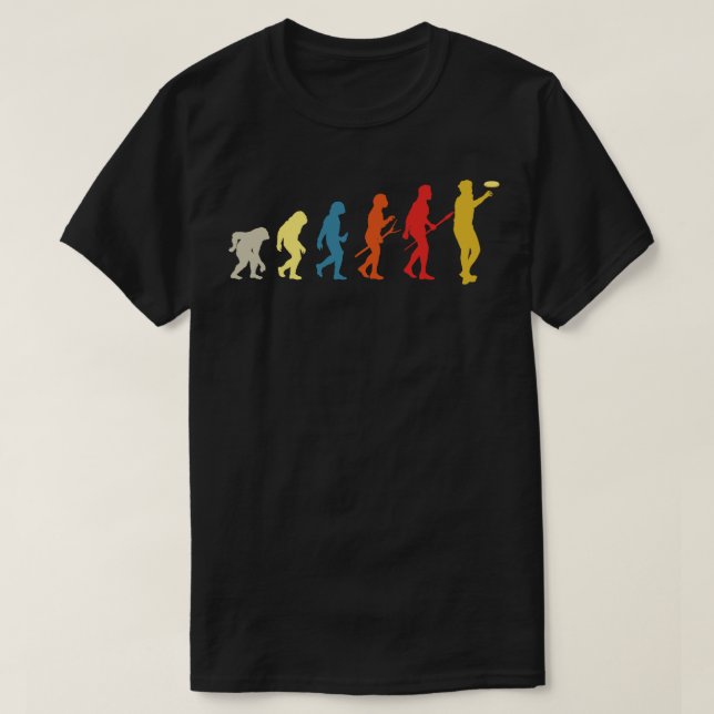 Funny Disk Golf Evolution Vintage Frisbee T Shirt (Design framsida)