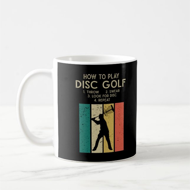 Funny Disk Golf Instruction Frisbee Disk Golfing Kaffemugg (Vänster)
