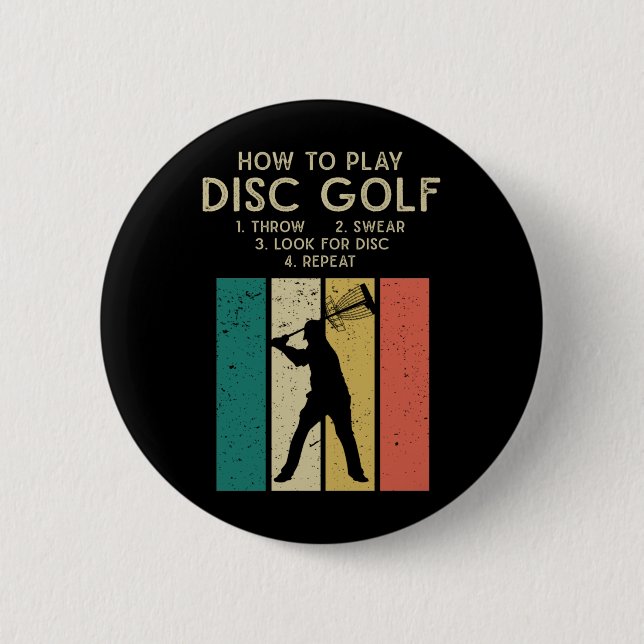 Funny Disk Golf Instruction Frisbee Disk Golfing Knapp (Framsida)