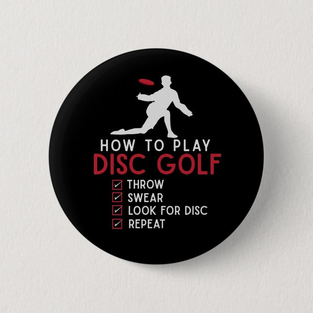 Funny Disk Golf Instruction Frisbee Disk Golfing Knapp (Framsida)