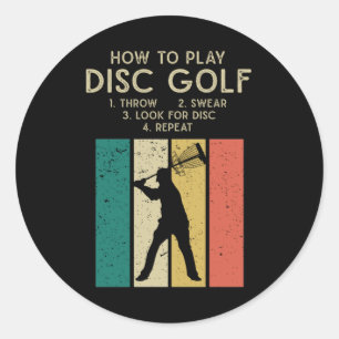 Funny Disk Golf Instruction Frisbee Disk Golfing Runt Klistermärke