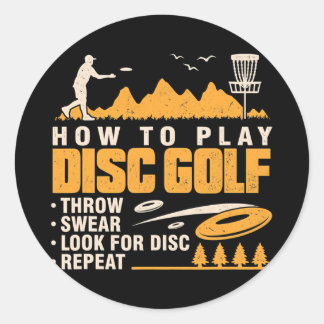 Funny Disk Golf Manar Vintage Women Retro Disk Runt Klistermärke