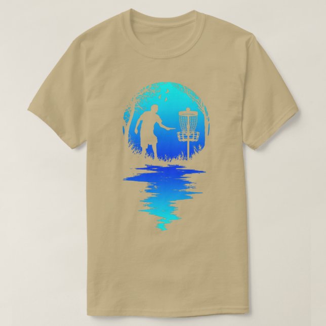 Funny Disk Golf Player Retro Sunset Silhouette Gra T Shirt (Design framsida)