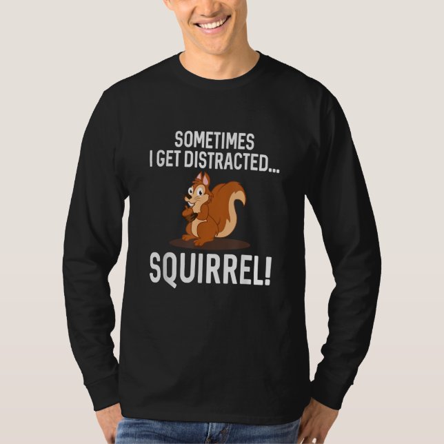 FUNNY DISTRACTED SQUIRREL Animal Zoo Farm T Shirt (Framsida)